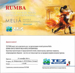 RUMBA CON TEZ TOUR BY MELIA HOTELS INTERNATIONAL 2014